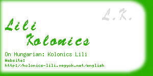 lili kolonics business card